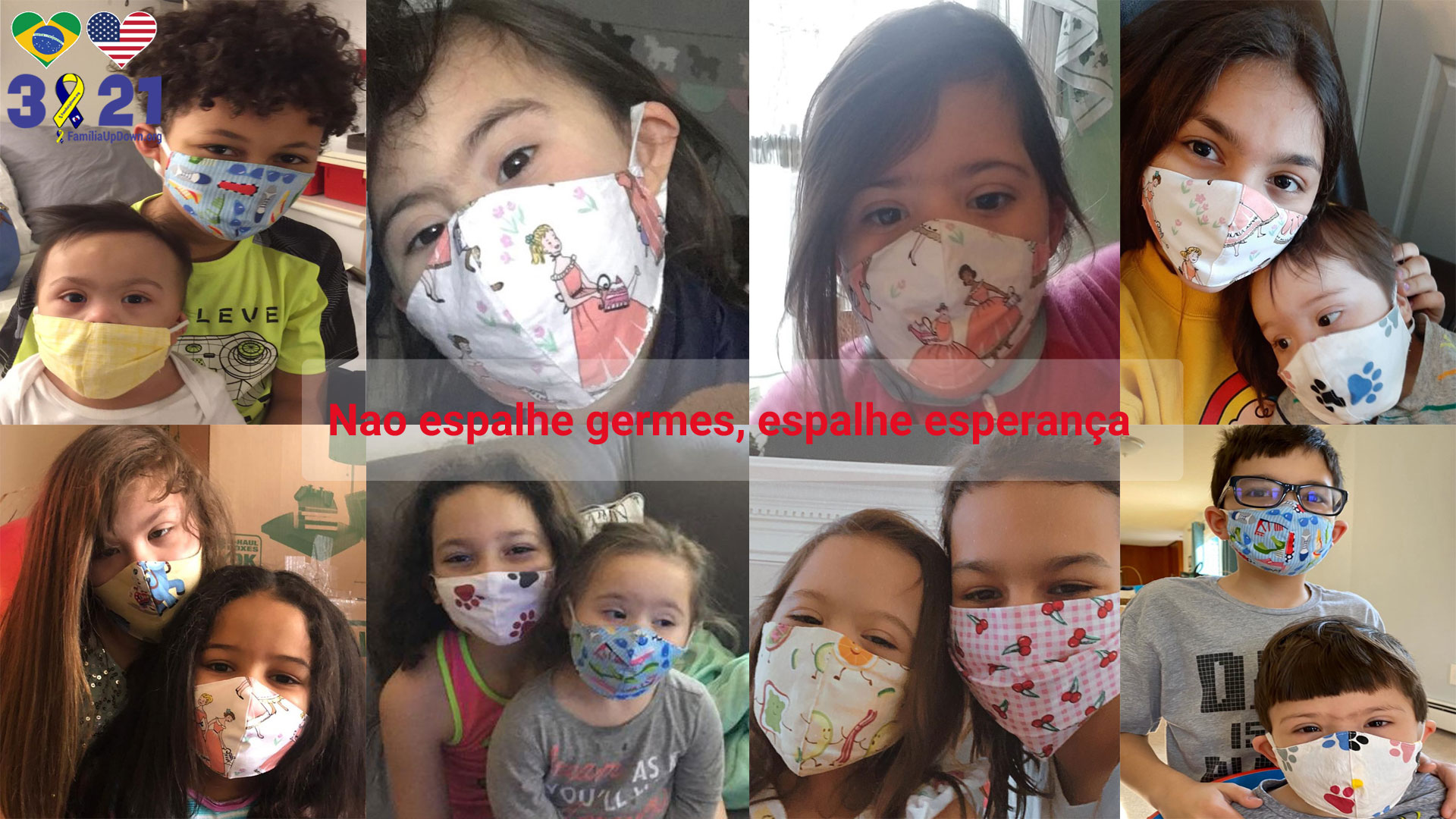 Doação de Mascaras  –  Donation of Masks  – FamiliaUpDown.Org